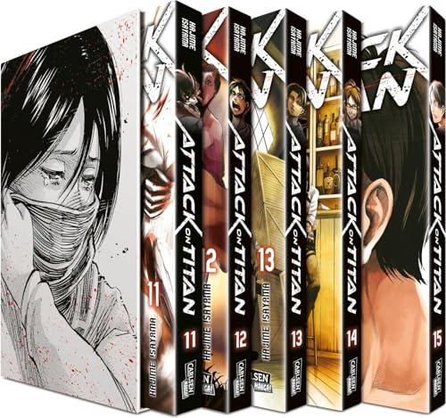 Attack on Titan, Bände 11-15 im Sammelschuber mit Extra: Fantasy-Action-Manga ab 16 Jahren über den Kampf gegen menschenfressende Titanen von Carlsen Verlag GmbH