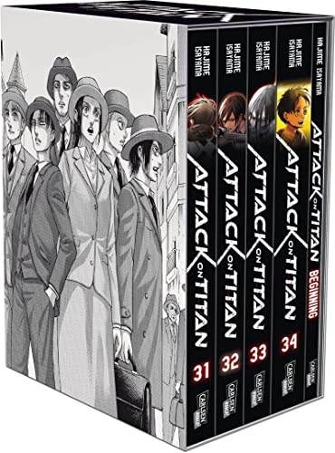 Attack on Titan Band 31-34 im Sammelschuber + 1 exklusives Postkartenset