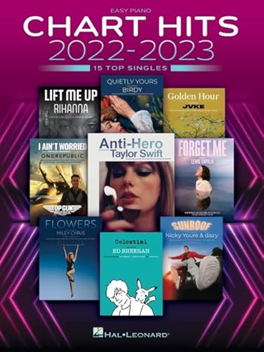 Chart Hits of 2022-2023: Easy Piano Songbook With Lyrics