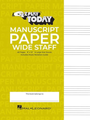Manuscript Paper Wide Staff E-z Play Today Manuscript Paper Wide Staff E-z Play Today