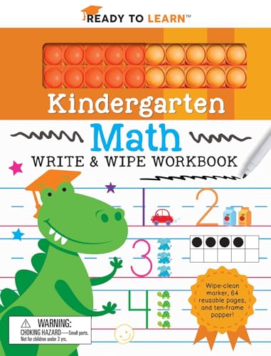 Ready to Learn Kindergarten Math Write & Wipe Workbook With Popper von Silver Dolphin Books