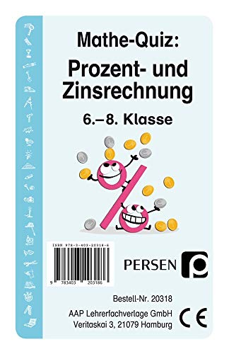 Mathe-Quiz: Prozent- und Zinsrechnung: 6. bis 8. Klasse