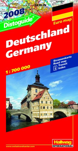 Deutschland 1 : 700 000. Straßenkarte mit Distoguide, Transit und Index (Euro Map) (Hallwag-Karten)