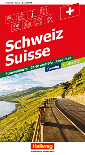 Hallwag Strassenatlanten, Schweiz, CH Touring: Transit, Index, Spiralbindung (Hallwag Strassenkarten)
