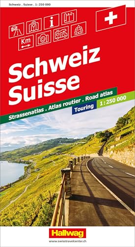 Hallwag Strassenatlanten, Schweiz, CH Touring: Transit, Index, Spiralbindung (Hallwag Strassenkarten)