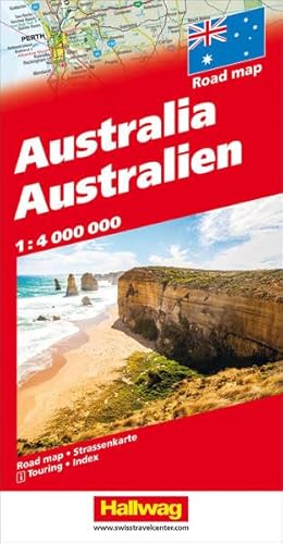 Hallwag Straßenkarten, Australien: Reiseinformationen mit Piktogrammen, Sehenswürdigkeiten und Index. Orts- und Namensverzeichnis (Hallwag Strassenkarten)