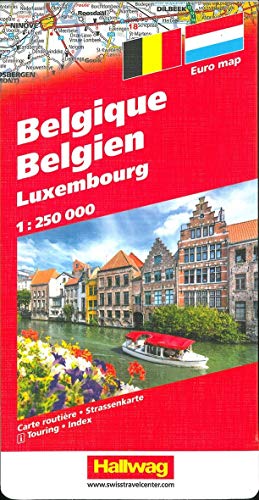 Hallwag Straßenkarten, Belgien, Luxembourg. 1: 250000