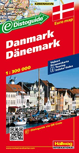 Hallwag Straßenkarten, Dänemark (Maßstab 1:300.000)