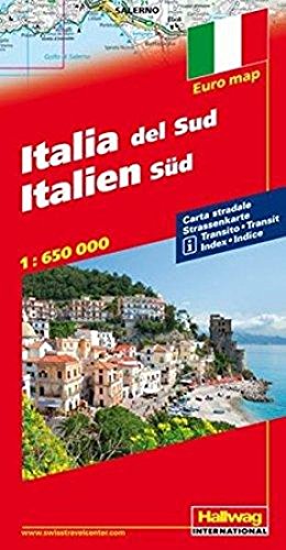 Hallwag Straßenkarten, Italien Süd: Mit Transit, Index u. Distoguide (Hallwag Strassenkarten)