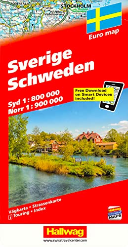 Hallwag Straßenkarten, Schweden: Free Download on Smart Devices included (Hallwag Strassenkarten)