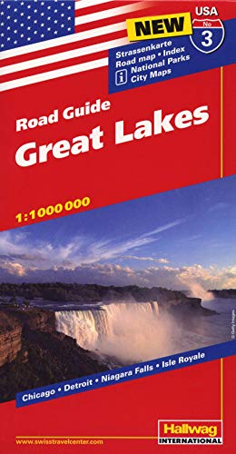 Hallwag USA Road Guide 03. Great Lakes 1 : 1 000 000: Straßenkarte. Road Maps. Index. National Parks. City Maps. Chicago, Detroit, Niagara Falls, Isle Royale (Hallwag Strassenkarten, Band 3) von Hallwag Karten Verlag