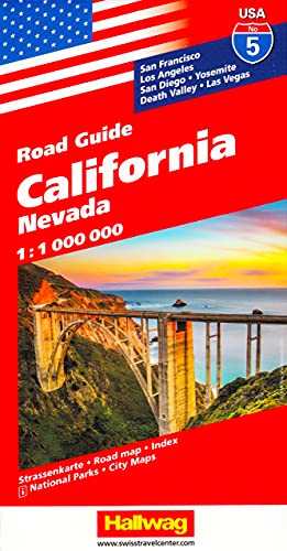 Hallwag USA Road Guide 05. California 1 : 1 000 000: Nevada. Straßenkarte. Road map. Index. National Parks. City Maps: San Francisco, Yosemite, Los ... Las Vegas (Hallwag Strassenkarten, Band 5) von Hallwag Karten Verlag