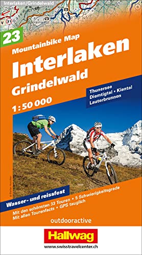 Interlaken-Grindelwald Nr. 23 Mountainbike-Karte 1:50 000: Mit den schönsten 33 Touren, 5 Schwierigkeitsgrade, mit allen Tourenfacts, GPS tauglich (Hallwag Mountainbike-Karten, Band 23)