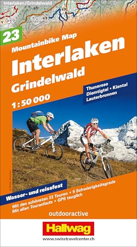 Interlaken-Grindelwald Nr. 23 Mountainbike-Karte 1:50 000: Mit den schönsten 33 Touren, 5 Schwierigkeitsgrade, mit allen Tourenfacts, GPS tauglich (Hallwag Mountainbike-Karten, Band 23) von Hallwag Kümmerly & Frey