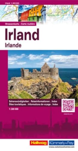 Irland Strassenkarte 1:300'000: Sehenswürdigkeiten, Reiseinformationen, Indes: Sehenswürdigkeiten, Reiseinformationen, Index (Hallwag Strassenkarten)