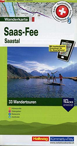 Saas Fee: Nr. 14, Tourenwanderkarte mit 33 Wandertouren, 1:50 000, mit kostenlosem Download für Smartphone Karten, Tourenführer, Fotos, waterproof, ... (Kümmerly+Frey Touren-Wanderkarten, Band 14)