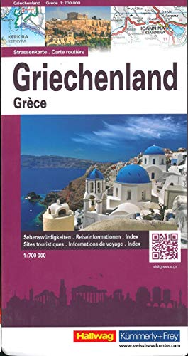 Griechenland Strassenkarte 1:700 000: Sehenswürdigkeiten, Reiseinformationen, Index (Hallwag Strassenkarten)