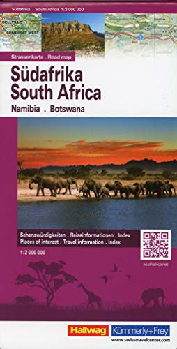 Südafrika: Namibia - Botswana, 1:2 Mio.: Reiseinformationen, Sehenswürdigkeiten, Index (Hallwag Strassenkarten)