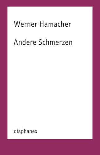 Andere Schmerzen (TransPositionen) von Diaphanes Verlag