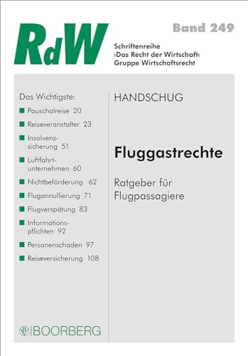Fluggastrechte: - Ratgeber für Flugpassagiere - (Boorberg Bücherei: Das Recht der Wirtschaft) von Boorberg, R. Verlag