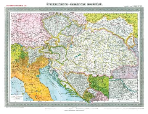 Historische Landkarte: ÖSTERREICHISCH-UNGARISCHE MONARCHIE, um 1908 [Plano-Reprint]: Carl Flemmings Generalkarten No. 22. von Rockstuhl Verlag