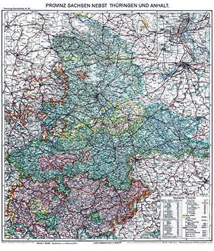 Historische Karte: Provinz SACHSEN nebst Thüringen und Anhalt im Deutschen Reich - um 1913 [gerollt]: Carl Flemmings Generalkarte, No. 35.