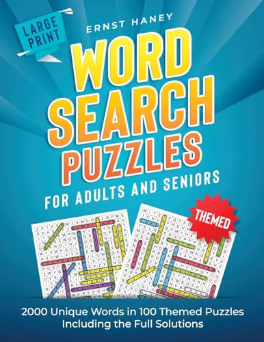 Large Print Themed Word Search Puzzles for Adults and Seniors: 2000 Unique Words in 100 Themed Puzzles Including the Full Solutions von Hobby