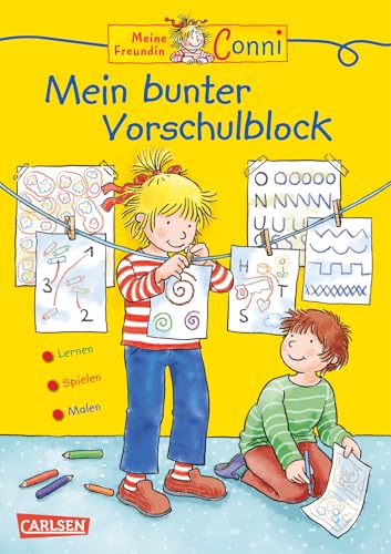 Conni Gelbe Reihe (Beschäftigungsbuch): Mein bunter Vorschulblock: Mit Zahlenspielen, Schreibübungen, Suchbildern und Logikrätseln für Kinder ab 4 Jahren von Carlsen Verlag GmbH