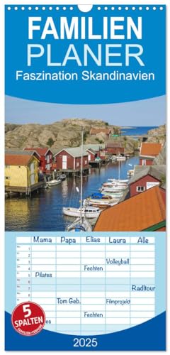 Familienplaner 2025 - Faszination Skandinavien mit 5 Spalten (Wandkalender, 21 cm x 45 cm), CALVENDO von CALVENDO