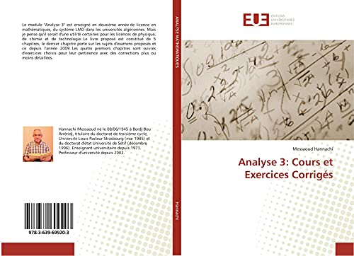 Analyse 3: Cours et Exercices Corrigés von ÉDITIONS UNIVERSITAIRES EUROPÉENNES