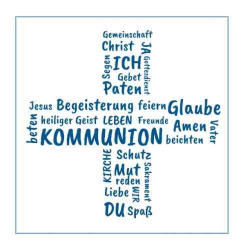 Gästebuch zur Kommunion: Erinnerungsbuch zum Eintragen von Glückwünschen | Geschenkidee zur ersten heiligen Kommunion | christliche Geschenkbücher | Edition: blau