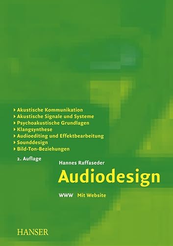 Audiodesign: Akustische Kommunikation, akustische Signale und Systeme, psychoakustische Grundlagen, Klangsynthese, Audioediting und Effektbearbeitung, Sounddesign, Bild-Ton-Beziehungen