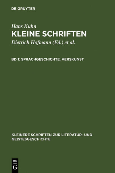 Sprachgeschichte. Verskunst von De Gruyter