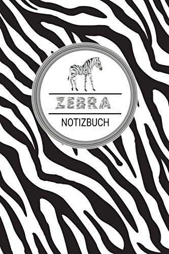 Notizbuch Zebra: Elegantes Notizheft Blanko Liniert, Tagebuch, Zebraprint Schwarz Weiß