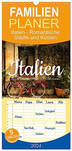 Familienplaner 2024 - Italien - Romantische Städte und endlose Küsten. mit 5 Spalten (Wandkalender, 21 cm x 45 cm) CALVENDO