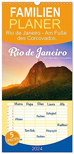 Familienplaner 2024 - Rio de Janeiro - Am Fuße des Corcovados. mit 5 Spalten (Wandkalender, 21 cm x 45 cm) CALVENDO