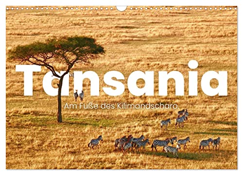 Tansania - Am Fuße des Kilimandscharo. (Wandkalender 2024 DIN A3 quer), CALVENDO Monatskalender