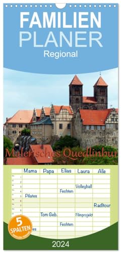 Familienplaner 2025 - Malerisches Quedlinburg mit 5 Spalten (Wandkalender, 21 cm x 45 cm), CALVENDO