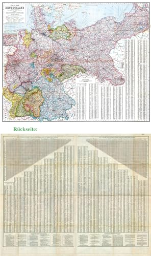 General-Karte Deutsches Reich - Deutschland, 1910: Zwei Großkarten mit Ortsverzeichnis inkl. Einwohnerzahl und Koordinaten (plano)