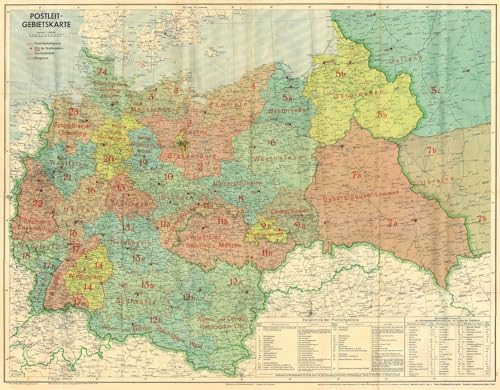 Großdeutsches Reich - Postleit-Gebietskarte, März 1944, 2 Teile