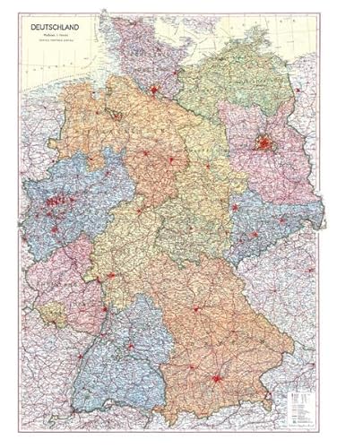 Historische Karte: Deutschland 1952 [Deutsch-Deutsche Gesamtkarte] (gerollt): Deutschland nach der Gründung der Bundesrepublik Deutschland (BRD) und der Deutschen Demokratischen Republik (DDR) von Verlag Rockstuhl