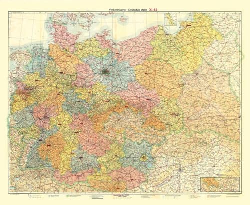 Historische Übersichtskarte: DEUTSCHES REICH - VERKEHRSKARTE - November 1942 von Rockstuhl Verlag