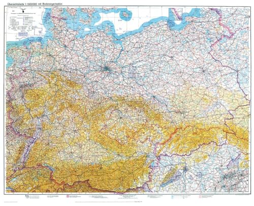 Historische Übersichtskarte: DEUTSCHLAND [Deutsches Reich] - Stand 8. Februar 1940 [mit Bodenorganisation Luftwaffe 1938]: Doppelseitig bedruckt mit Ergänzungseindruck vom 8.2.1940 von Rockstuhl Verlag