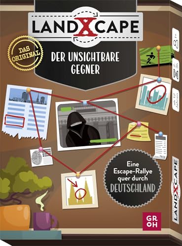 LandXcape - Der unsichtbare Gegner: Eine Escape-Rallye quer durch Deutschland | Mehrfach spielbares Escape Game mit 50 Karten für Kinder ab 12 und Erwachsene