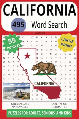 CALIFORNIA 495 WORD SEARCH: You'll Have To Do More Than Dream To Find The Words Of This Golden State! CALIFORNIA 495 WORD SEARCH: You'll Have To Do More Than Dream To Find The Words Of This Golden State! von Independently published