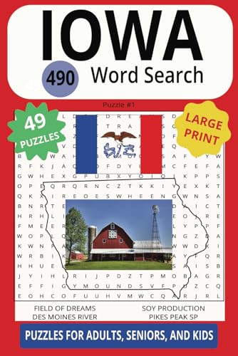 IOWA 490 WORD SEARCH: Enjoy The Adventures Of This Hawkeye State Puzzle! IOWA 490 WORD SEARCH: Enjoy The Adventures Of This Hawkeye State Puzzle! von Independently published