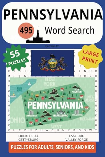 PENNSYLVANIA 495 WORD SEARCH: Ring The Liberty Bell With This Fun Brain Stimulating Puzzle! PENNSYLVANIA 495 WORD SEARCH: Ring The Liberty Bell With This Fun Brain Stimulating Puzzle! von Independently published