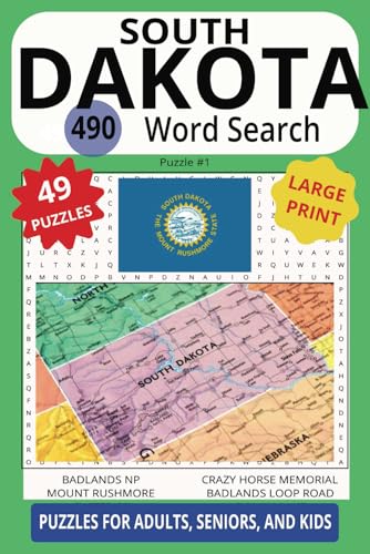 SOUTH DAKOTA 490 WORD SEARCH: Big Brains Ahead With This Gorgeous State OF Wonders! SOUTH DAKOTA 490 WORD SEARCH: Big Brains Ahead With This Gorgeous State OF Wonders! von Independently published