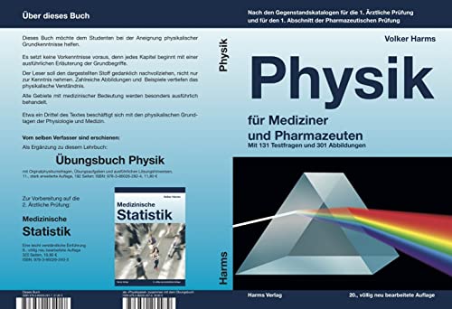 Physik für Mediziner und Pharmazeuten: Ein kurzgefasstes Lehrbuch für Mediziner und Therapeuten von Harms, Volker