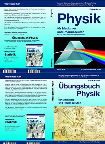 Physikpaket: Physik für Mediziner und Pharmazeuten: Lehrbuch und Übungsbuch zusammen als Paket zum reduzierten Preis von Harms, Volker